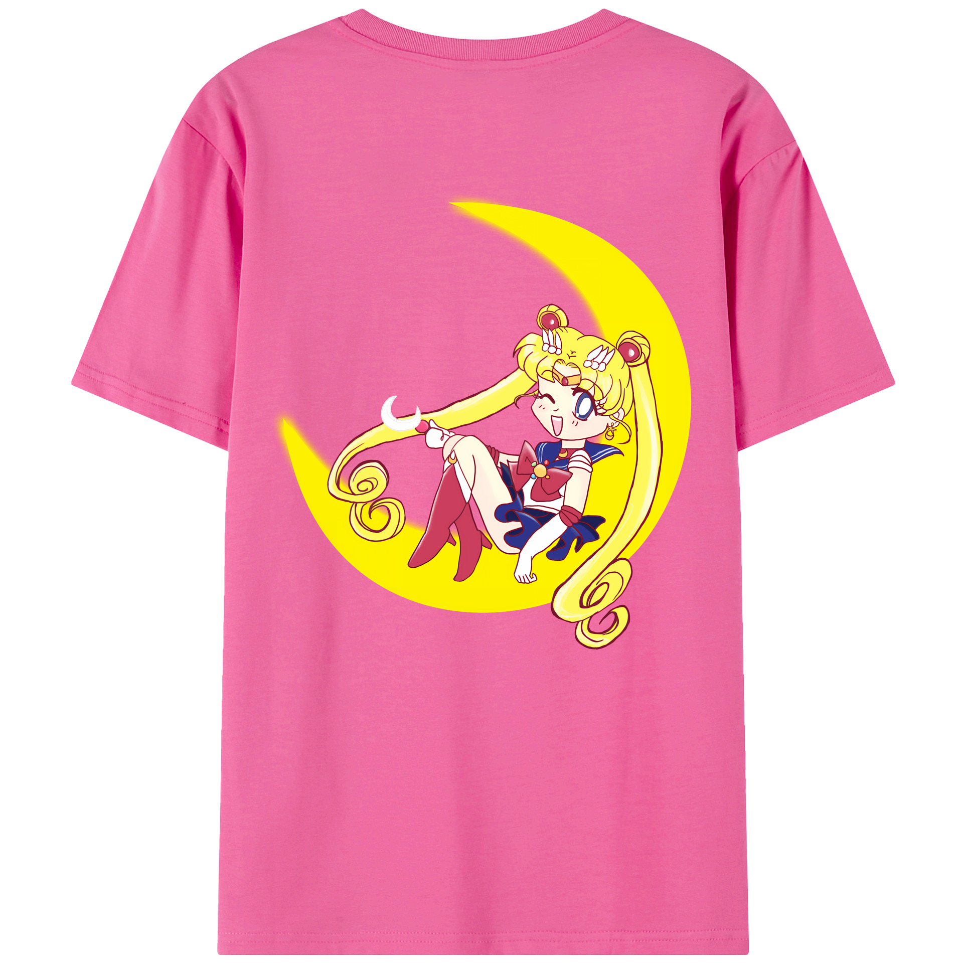 （画像用） 美少女戦士セーラームーン 月野 うさぎ つきの うさぎ Sailor Moon Tsukino Usagi レディース半袖Tシャツ(バックプリント)